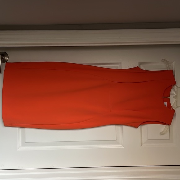 Calvin Klein Sleeveless Sheath Dress orange size 2 - Picture 2 of 6